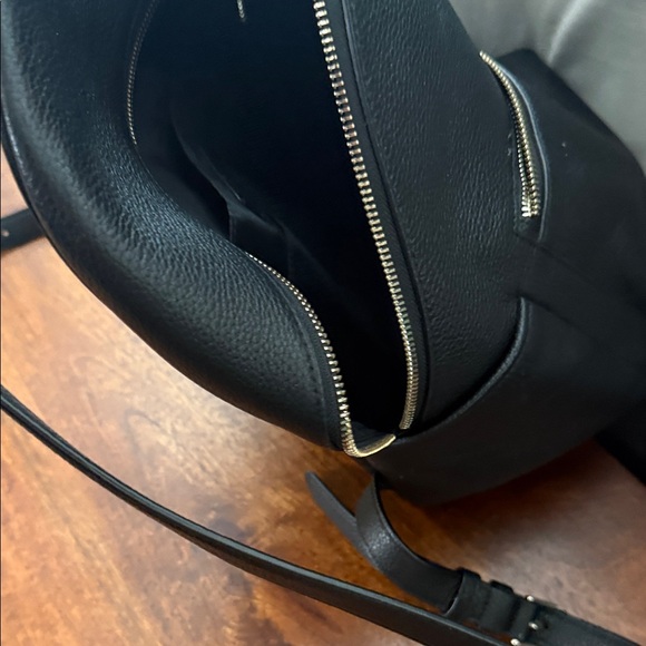 Kate Spade Black Leather Backpack with Silver Zippers - Picture 7 of 14